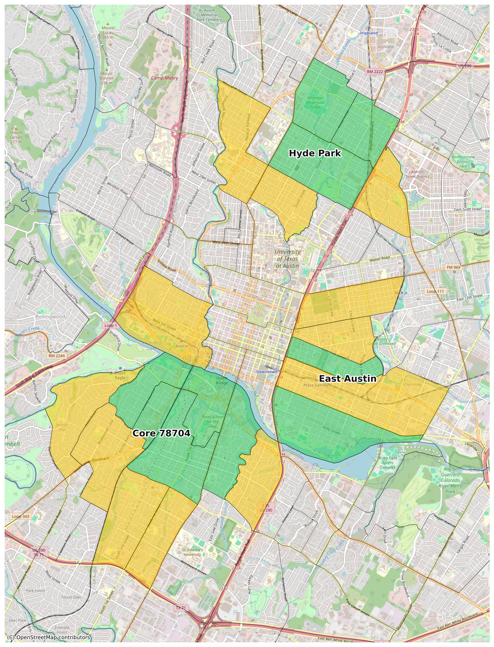 Founder-friendly areas map
